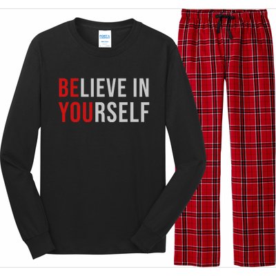 Be You Believe In Yourself Positive Quote Affirmation Long Sleeve Pajama Set