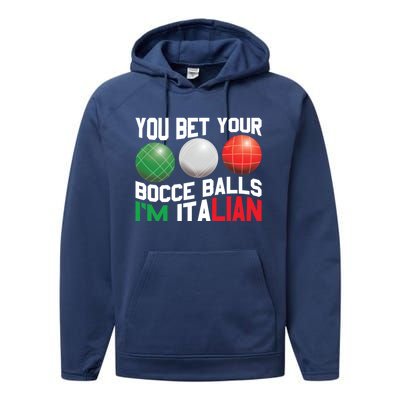 Bet Your Bocce Ball Gift Performance Fleece Hoodie