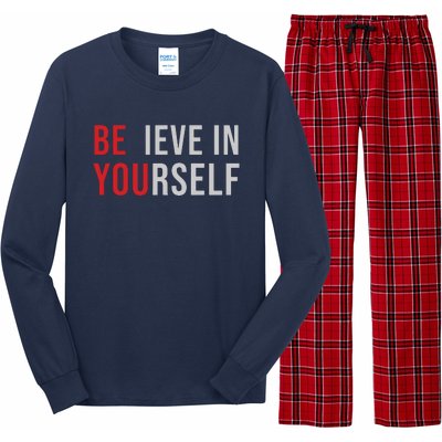 Be You Believe In Yourself Positive Quote Affirmation Long Sleeve Pajama Set