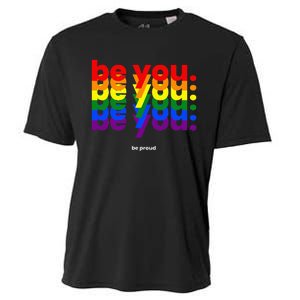 Be You Be Proud LGBTQ Pride Rainbow Lesbian Gay LGBT Ally Cooling Performance Crew T-Shirt