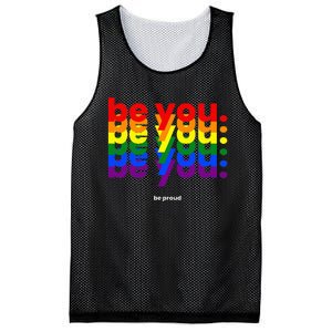 Be You Be Proud LGBTQ Pride Rainbow Lesbian Gay LGBT Ally Mesh Reversible Basketball Jersey Tank