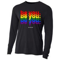 Be You Be Proud LGBTQ Pride Rainbow Lesbian Gay LGBT Ally Cooling Performance Long Sleeve Crew