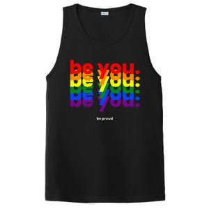 Be You Be Proud LGBTQ Pride Rainbow Lesbian Gay LGBT Ally PosiCharge Competitor Tank