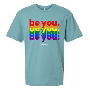 Be You Be Proud LGBTQ Pride Rainbow Lesbian Gay LGBT Ally Sueded Cloud Jersey T-Shirt