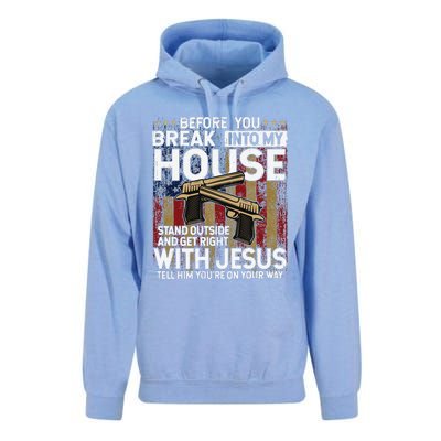 Before You Break Into My House Jesus Gun Owner Lover Unisex Surf Hoodie