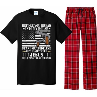 Before You Break Into My House Jesus Gift Gun Owner Lover Pajama Set