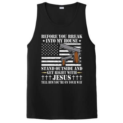 Before You Break Into My House Jesus Gift Gun Owner Lover PosiCharge Competitor Tank