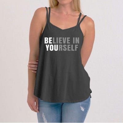 Be You Believe In Yourself Positive Message Quotes Sayings Women's Strappy Tank