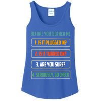 Before You Bother Me Funny Tech Support Checklist Gift Ladies Essential Tank