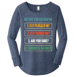 Before You Bother Me Funny Tech Support Checklist Gift Women's Perfect Tri Tunic Long Sleeve Shirt