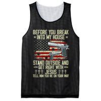 Before You Break Into My House Jesus Gun Rights On Back Mesh Reversible Basketball Jersey Tank