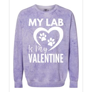 Black Yellow Chocolate Lab Is My Valentine's Day Labrador Cool Gift Colorblast Crewneck Sweatshirt