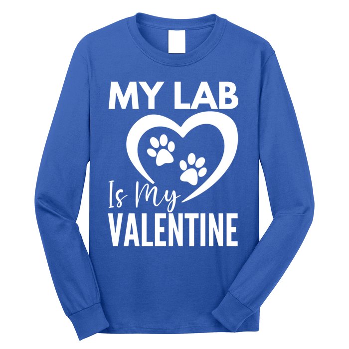 Black Yellow Chocolate Lab Is My Valentine's Day Labrador Cool Gift Long Sleeve Shirt