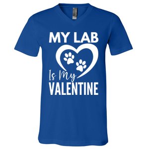 Black Yellow Chocolate Lab Is My Valentine's Day Labrador Cool Gift V-Neck T-Shirt