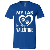 Black Yellow Chocolate Lab Is My Valentine's Day Labrador Cool Gift V-Neck T-Shirt