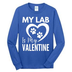 Black Yellow Chocolate Lab Is My Valentine's Day Labrador Cool Gift Tall Long Sleeve T-Shirt