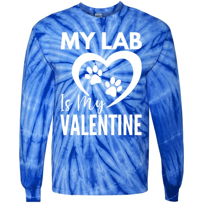 Black Yellow Chocolate Lab Is My Valentine's Day Labrador Cool Gift Tie-Dye Long Sleeve Shirt