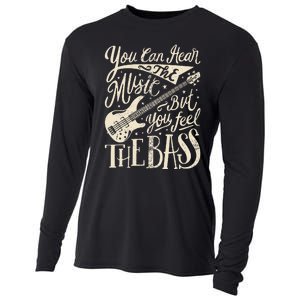 Bassist You Can Hear The Music But You Feel The Bass Guitar Cooling Performance Long Sleeve Crew