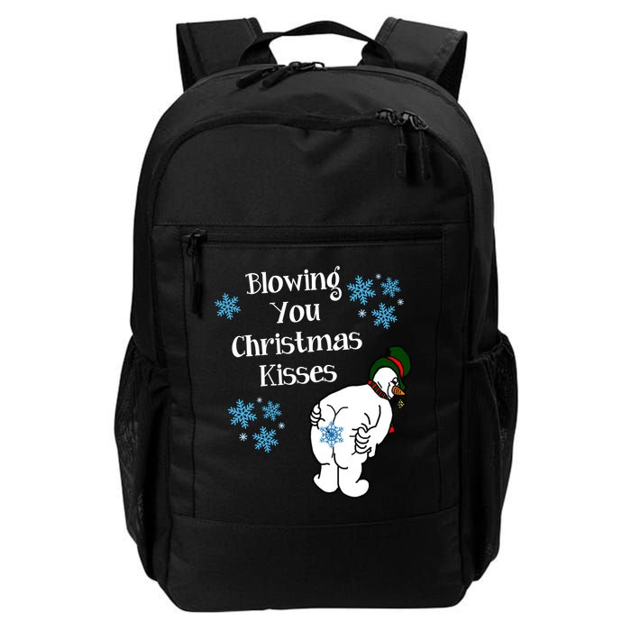 Blowing You Christmas Kisses Funny Snowman Backpack
