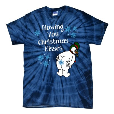 Blowing You Christmas Kisses Funny Snowman Tie-Dye T-Shirt