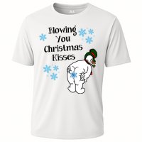Blowing You Christmas Kisses Funny Snowman Cooling Performance Crew T-Shirt
