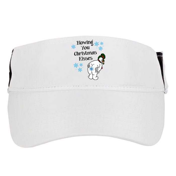 Blowing You Christmas Kisses Funny Snowman Adult Drive Performance Visor