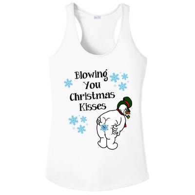 Blowing You Christmas Kisses Funny Snowman Ladies PosiCharge Competitor Racerback Tank