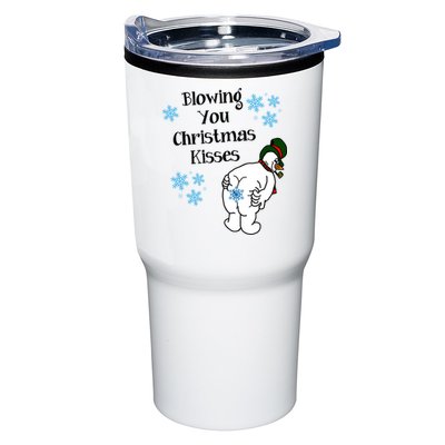 Blowing You Christmas Kisses Funny Snowman Tumbler