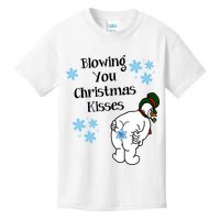 Blowing You Christmas Kisses Funny Snowman Kids T-Shirt