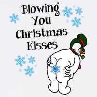 Blowing You Christmas Kisses Funny Snowman Kids T-Shirt