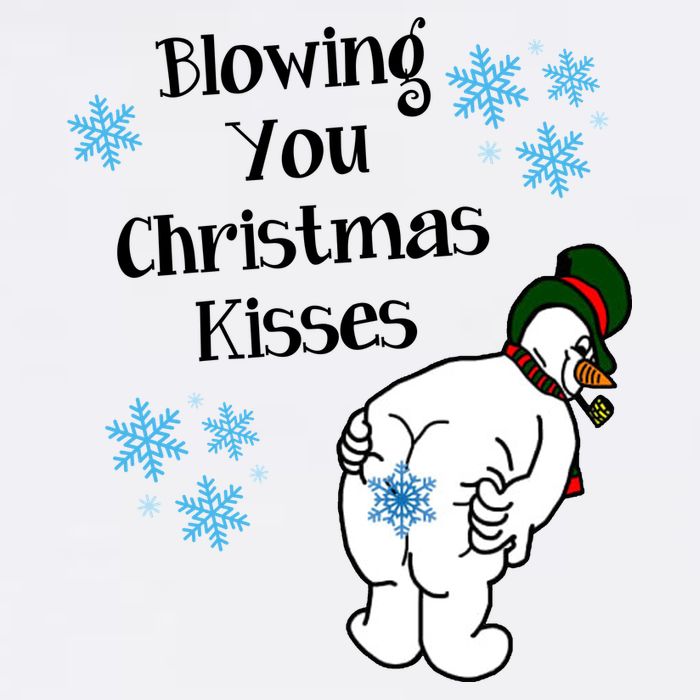 Blowing You Christmas Kisses Funny Snowman Kids T-Shirt