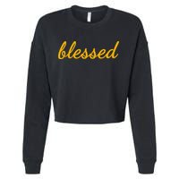 Blessed Yellow Christian Cropped Pullover Crew