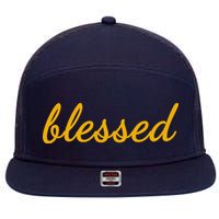 Blessed Yellow Christian 7 Panel Mesh Trucker Snapback Hat
