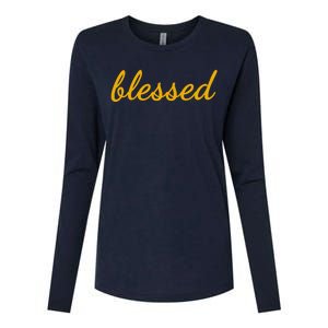 Blessed Yellow Christian Womens Cotton Relaxed Long Sleeve T-Shirt