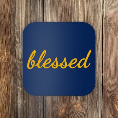 Blessed Yellow Christian Coaster