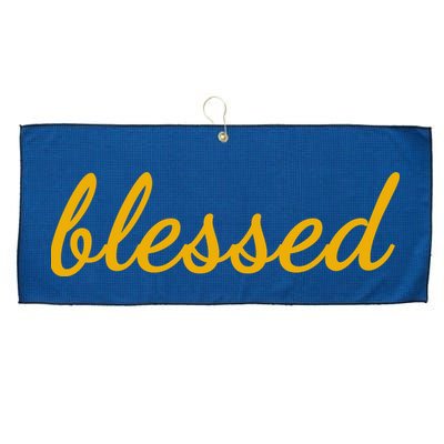 Blessed Yellow Christian Large Microfiber Waffle Golf Towel