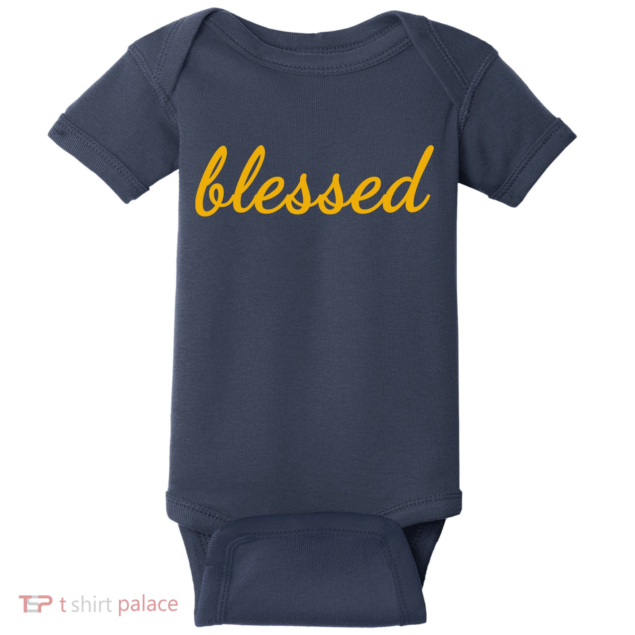 Blessed Yellow Christian Baby Bodysuit