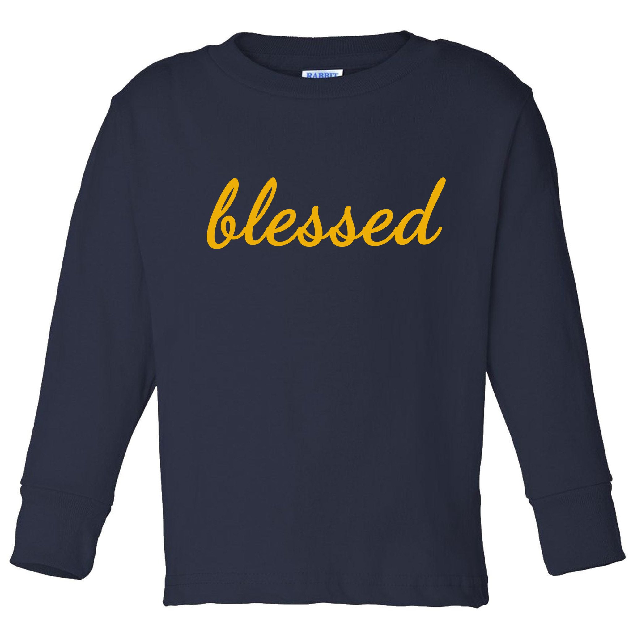 Blessed Yellow Christian Toddler Long Sleeve Shirt