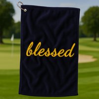Blessed Yellow Christian Golf Towel