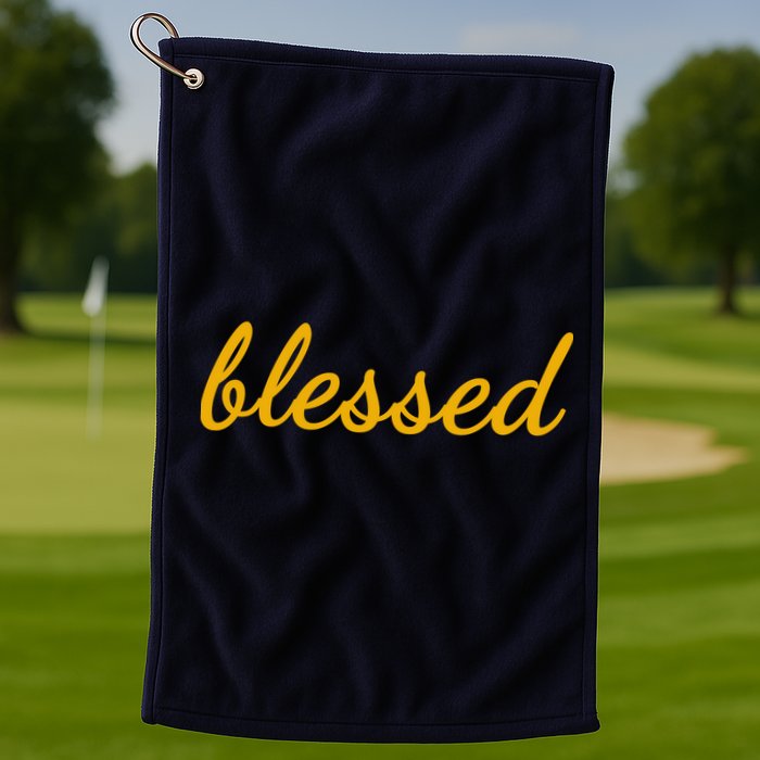 Blessed Yellow Christian Golf Towel