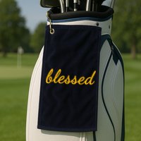 Blessed Yellow Christian Golf Towel