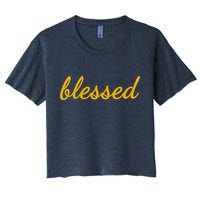 Blessed Yellow Christian Women's Crop Top Tee