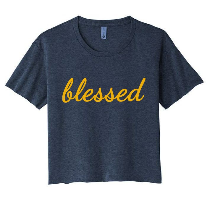 Blessed Yellow Christian Women's Crop Top Tee