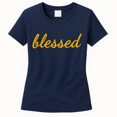 Blessed Yellow Christian Womens T-Shirt