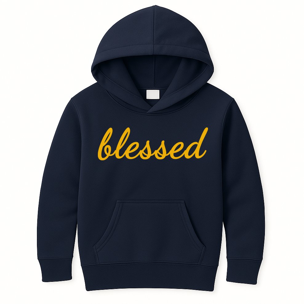 Blessed Yellow Christian Kids Hoodie