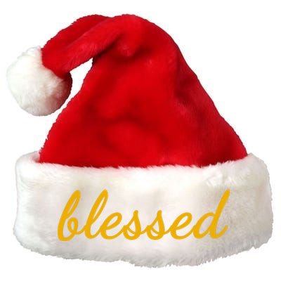 Blessed Yellow Christian Premium Christmas Santa Hat