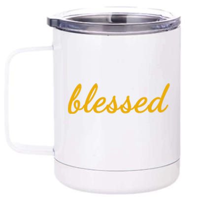 Blessed Yellow Christian 12 oz Stainless Steel Tumbler Cup