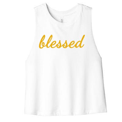 Blessed Yellow Christian Women's Racerback Cropped Tank