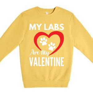 Black Yellow Chocolate Lab Are My Valentine's Day Labrador Gift Premium Crewneck Sweatshirt