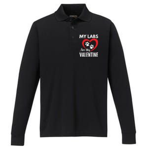 Black Yellow Chocolate Lab Are My Valentine's Day Labrador Gift Performance Long Sleeve Polo